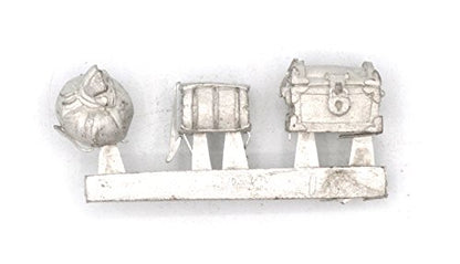 Stonehaven Treasure Accessories Set - Bag, Chest, and Book, Lead-Free Pewter Props for 28mm Tabletop Games, Made in USA