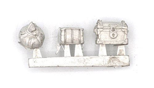 Stonehaven Treasure Accessories Set - Bag, Chest, and Book, Lead-Free Pewter Props for 28mm Tabletop Games, Made in USA