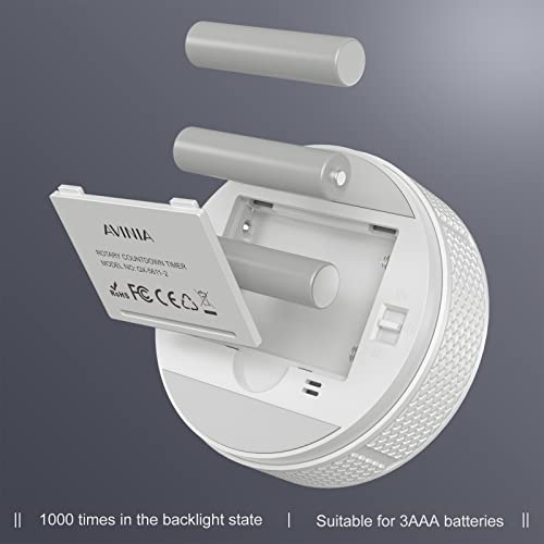 AVINIA Digital Kitchen Timers, Visual timers Large LED Display Magnetic Countdown Countup Timer for Classroom Cooking Fitness Baking Studying Teaching, Easy for Kids and Seniors White - color: White