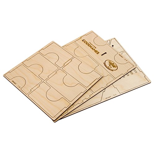 The Broken Token Board Game Organizer - Codenames Compatible Wood Storage Box with Multiple Dividers