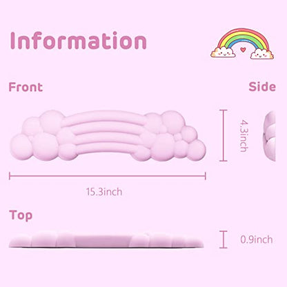 ZIYOU LANG 65% Wired RGB TKL Portable Mechanical Gaming Keyboard Pink Blue Switch with Coiled Cable and Pink Cloud Wrist Rest for PC Mac Gamer