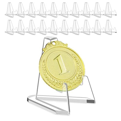Reastar Card Display Stand, 20 Pcs Small Easel, Acrylic Card Holder, 2.2 in | for Coin Graded Card Sports Trading PSA Picture Phone, Sturdy and Stable, Mini Size, Clear and Elegant