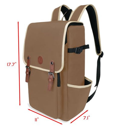 ENHANCE Designer Edition DnD Backpack - Stylish RPG Backpack for Dungeons and Dragons - Travel DnD Bag fits 4 Books and Binder with Miniature Storage, Map Holder, Comfortable Shoulder Straps (Tan) - color: Tan