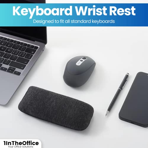 1InTheOffice Mouse Wrist Rest, Beaded Wrist Support Pad Ergobeads, Black