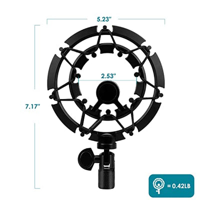 Blue Yeti Shock Mount, Alloy Shockmount Reduces Vibration Noise Matching Mic Boom Arm, Compatible for Blue Yeti and Yeti Pro Microphone by YOUSHARES - color: Shock Mount