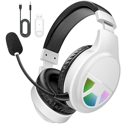 60H Battery Wireless Gaming Headset with Mic for PS5 PS4 PC | 7.1 Surround Sound, Bluetooth 5.4, Noise-Isolating Microphone, RGB Lights, Headphones Compatible with Switch Mac Laptop