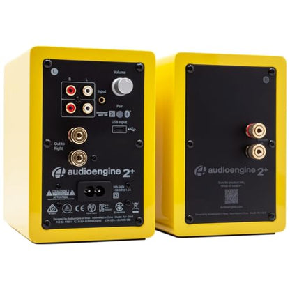 Audioengine A2+ Desktop 24 Bit Limited Edition Wireless Bluetooth Desktop Speakers - 60W Computer Speakers for Music and Gaming Accessories, (Limoncello Yellow) | with 24-Bit DAC for PC, Mac, Gaming and Music - Yellow - color: Limoncello Yellow, style: De