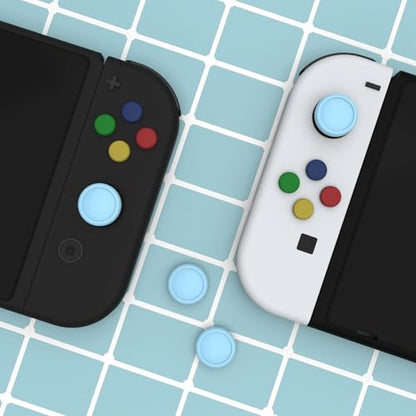 eXtremeRate PlayVital Switch Joystick Caps, Switch Lite Thumbstick Caps, Silicone Analog Cover for OLED Joycon Thumb Grips - Heaven Blue - color: Heaven Blue