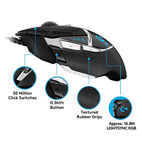 Logitech G502 Hero Special Edition High-Performance Wired Gaming Mouse, 25K Hero Sensor, 25600 DPI, RGB, Adjustable Weight, 11 Programmable Buttons, PC/Mac - Black and White - color: G502 HERO SE