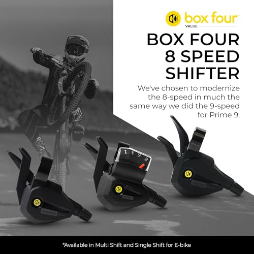 Box Four 8 Speed E-Bike Shifter 1 Gear Per Click, Non E-Bike Shifter 2 Piece Pull Lever up to 3 Gears Per Click Bicycle Shift Lever Cable for Mountain Bike Shifters, MTB, Bicycle Gear Shifter Cycling - size: Single Shift (E-Bike)