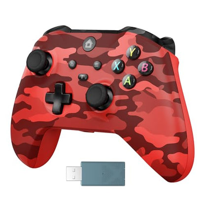 GMVOX Wireless Controller for X-BOX/PC,Camo Red | 2.4g Adapter,Support Turbo/3.5MM Audio Jack/Dual Vibration,Compatible with X-BOX Series S/X/PC/IOS/Android Platforms - color: red camo