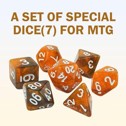 MTG Playmat with Storage Tube & 7-Dice Set - Waterproof TCG Playmat with Stitched Edges, Non-Slip Rubber Card Game Mat (24"x14") (playmat with Zones, 2-A Vicious fire-Breathing Dragon) - color: 2-a Vicious Fire-breathing Dragon, style: playmat with zones