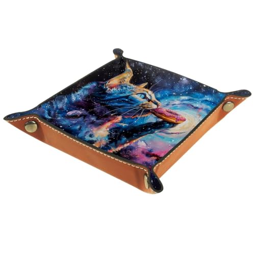 Nebula Cat Donut Dice Tray Dice Rolling Tray Folding Dice Holder for Dice Games, Like RPG, DND and Other Table Games - color: Multi 6