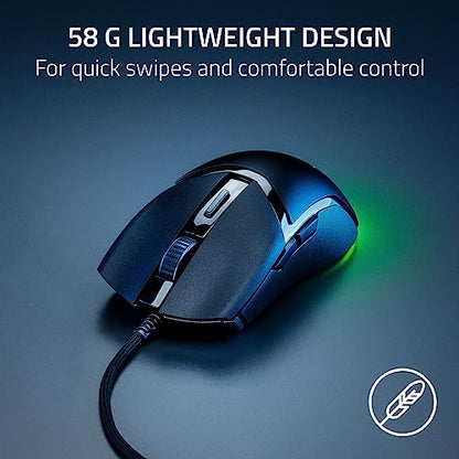 Razer Cobra Wired Gaming Mouse, Gen-3 Optical Switches, 58g, Black | Chroma RGB Lighting with Underglow, Precise 8500 DPI Optical Sensor, 100% PTFE Mouse Feet - color: Black