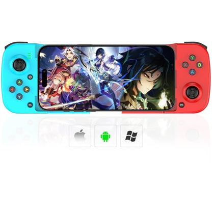 Megadream Mobile Game Controller Gamepad for iPhone iOS Android PC: Works with iPhone 16/15/14/13/12/11, iPad, Samsung Galaxy, TCL, Tablet, Call of Duty, Diablo Immortal - Directly Play (Blue+Red2) - color: Blue+Red2