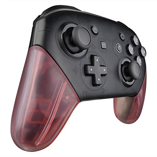 eXtremeRate Cherry Pink Replacement Handle Grips for Nintendo Switch Pro Controller, DIY Hand Grip Shell for Nintendo Switch Pro - Controller NOT Included - color: Clear Cherry Pink