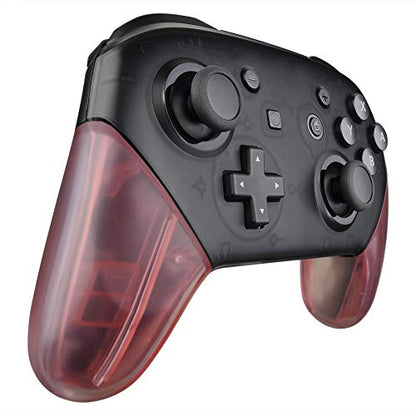 eXtremeRate Cherry Pink Replacement Handle Grips for Nintendo Switch Pro Controller, DIY Hand Grip Shell for Nintendo Switch Pro - Controller NOT Included - color: Clear Cherry Pink