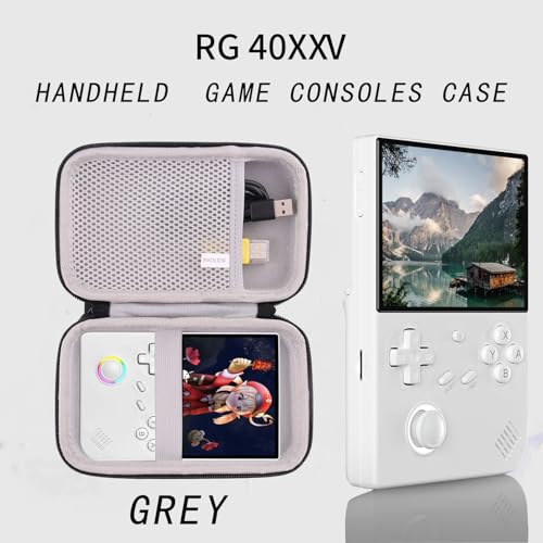 JINMEI Hard EVA Carrying Case Compatible with R36MAX/RG40XX V /RG CubeXX/ RG Cube/ Powkiddy RGB30 4-Inch Handheld Game Console Case (grey) - color: grey