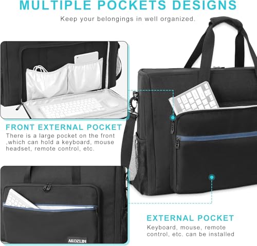 AKOZLIN 27"-32" Dual Monitor Carrying Case, Padded TV Travel Case | 27 inch Monitor Travel Case (NOT for iMac), 32 inch Monitor Bag, LCD Screens Transport Tote Bag with Shoulder Strap Pockets - size: For Dual 27"- 32" Screen