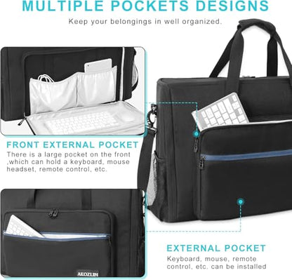 AKOZLIN 27"-32" Dual Monitor Carrying Case, Padded TV Travel Case | 27 inch Monitor Travel Case (NOT for iMac), 32 inch Monitor Bag, LCD Screens Transport Tote Bag with Shoulder Strap Pockets - size: For Dual 27"- 32" Screen
