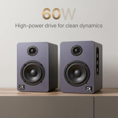 60W Desk Speakers for PC, Bluetooth 5.3 DSP, 24-Bit Optical, USB-C/AUX, Silk-Dome Tweeter, Carbon-Fiber Driver, for Laptop/Mac/Monitor (Slate Blue) - color: Slate Blue