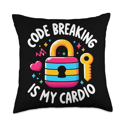 Escape Room Game Lockpicking Puzzle Room Exit Game Throw Pillow - size: 18x18