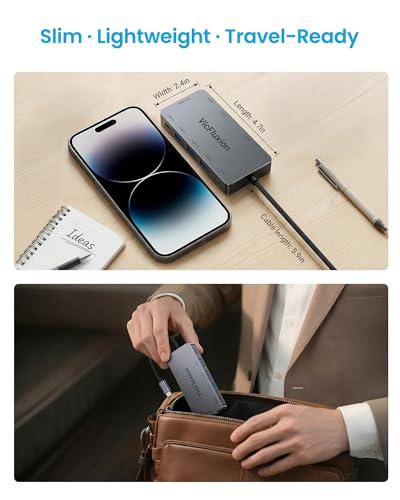 USB C Docking Station Dual Monitor for Laptop, 9-in-1 USB Hub with 2 HDMI | 4K@60Hz, Gigabit Ethernet, 3*USB 3.0, 1*USB C, PD 100W, 3.5mm Audio, USB C Dock for Laptop/Computer/Tablets/Windows
