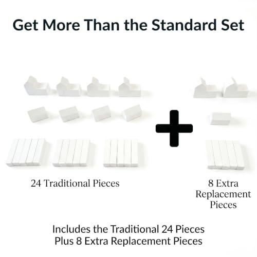 Replacement Pieces for Settlers of Catan – Roads, Settlements & Cities Set, Durable Game Tokens, Compatible with Catan Board Game Accessories, Game Pieces Plus Bonus Pieces (White) - color: White