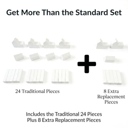 Replacement Pieces for Settlers of Catan – Roads, Settlements & Cities Set, Durable Game Tokens, Compatible with Catan Board Game Accessories, Game Pieces Plus Bonus Pieces (White) - color: White