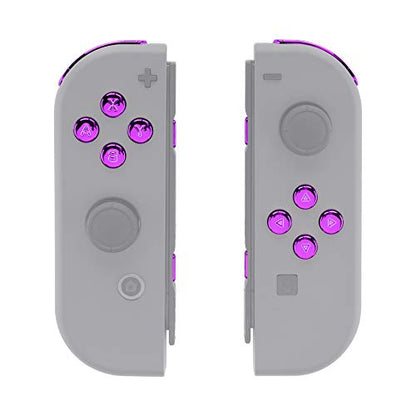 eXtremeRate DIY Full Set Buttons for Nintendo Switch & Switch OLED, Chrome Purple Glossy Replacement Buttons for JoyCon, ABXY Direction Keys SR SL L R ZR ZL + - Home Capture Trigger Buttons Springs - color: Chrome Purple