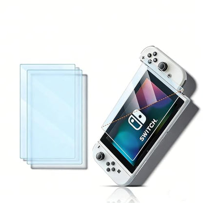 2-Pack AR Screen Protector for Switch OLED Model 2021/2023 - 7 Inch Anti-Reflection Soft Film, Easy Installation, 96% High Transmittance, More HD Than Tempered Glass, Scratch Resistant, Compatible with Switch OLED Handheld Game Console