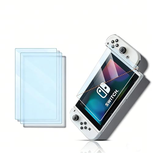 2-Pack AR Screen Protector for Switch OLED Model 2021/2023 - 7 Inch Anti-Reflection Soft Film, Easy Installation, 96% High Transmittance, More HD Than Tempered Glass, Scratch Resistant, Compatible with Switch OLED Handheld Game Console
