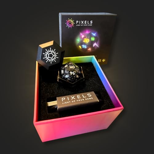 Electronic Dice - D20 (Midnight Galaxy) - RGB Polyhedral Dice, App-Controlled Light Patterns & Audio, Wireless Charging, Resin, VTT Connectable via Bluetooth, for Role Playing Games Like DND! - color: Midnight Galaxy