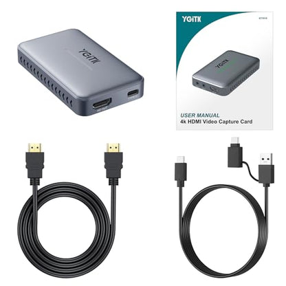 4K HDMI Capture Card, USB 3.0 Game Video Recorder with RGB Indicator | Capture up to 4K30, 1440p60 or 1080p120 with 4K60 loop-out, low latency, mic/line input and plug-and-play setup.