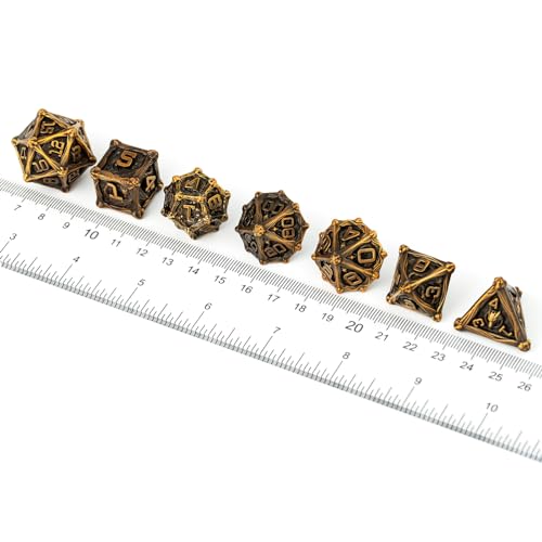 Surpass DND dice Set Metal dice Role Playing Metal Polyhedral Dice Dungeons and Dragons Dice (Gookin) - color: Gookin