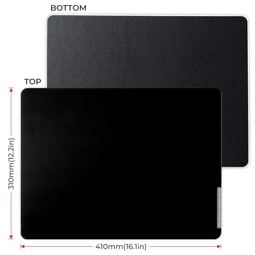 XVX Black Glass Mousepad 4.0, Hard Mouse Pad for Gaming, Ultra-Smooth Micro-Etched Surface Mouse Mat with Non-Slip Rubber Base(410mm*310mm) - color: Black