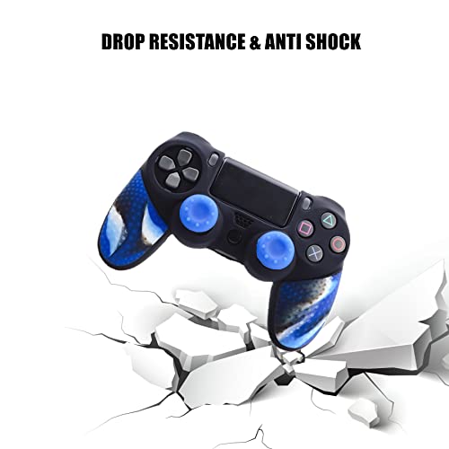 Silicone Skin for Ps4 Controller, 1pc Anti-Slip Shell Cover Case with 10 Joystick Grips for Playsation 4/ Slim/Pro Dualshock 4 Controller Wireless Gamepad(PS4 Controller #6) - color: PS4 controller #6
