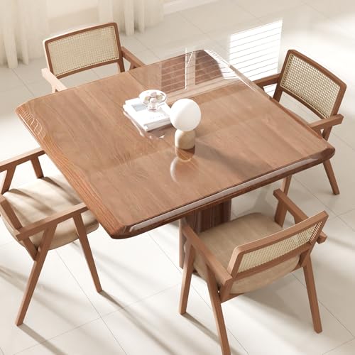 Crystal Clear Plastic Table Cover Protector, 36" x 60" Spill Resistant Easy Flat PVC Desk Pad Mat, 1.5mm Thick Rectangle Vinyl Table Top Protector for Dining Room Table, Office, Dresser - color: Clear, size: 36" x 60"