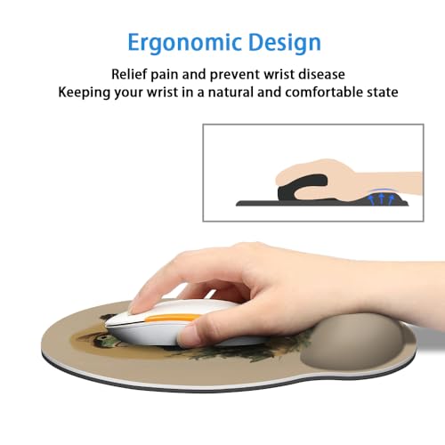 Mouse Pad with Wrist Support, Ergonomic Mouse Pad with Memory Foam Wrist Rest Cushion, Non-Slip Rubber Base Gaming Mice Pad for Home Office Computer Laptop,Frog - color: Frog