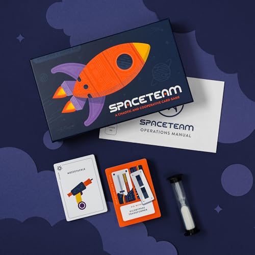 Stellar Factory Spaceteam Cooperative Card Game, 3-6 Players, Ages 12+ | 100% waterproof plastic cards; 5-minute rounds; adjustable difficulty; great icebreaker for parties & team-building.