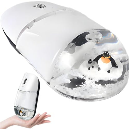 Wireless Mouse -Cute Clear Aqua Design, Water Mouse with Optical Precision, Silent Clicks, Lightweight & Floating Animal Transparent Retro Style for Home Office, Great for Kids & Adult(Penguin-White) - color: Penguin-White