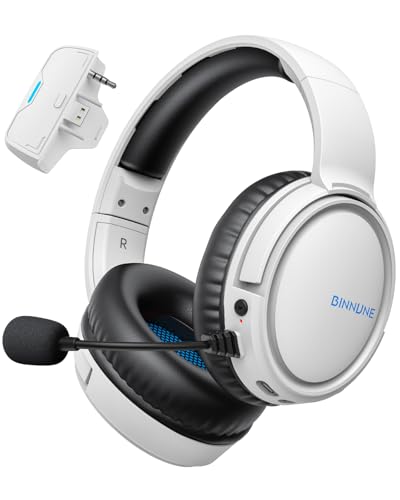 BINNUNE Xbox Wireless Gaming Headset with Mic, Lightweight Over-Ear Comfort for Long Gaming Sessions, Low Latency Wireless + Bluetooth, Flip-to-Mute Noise Cancelling Mic, 50mm Drivers, 40H Battery - color: White, style: For Xbox