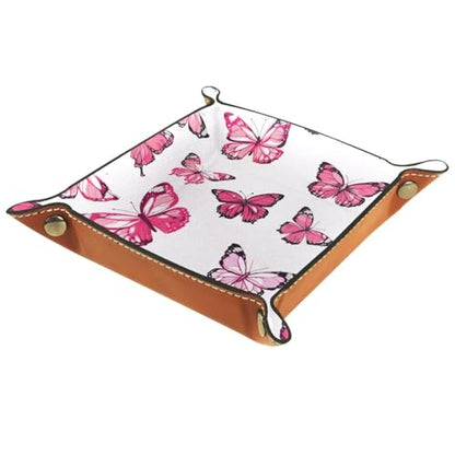Pink Butterflies Dice Tray Dice Rolling Tray Folding Dice Holder for Dice Games, Like RPG, DND and Other Table Games - color: Multi 2