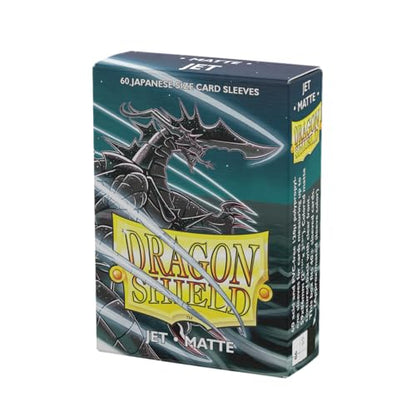 Dragon Shield | Japanese Size Card Matte Sleeves | 60 CT - Smooth & Tough Premium TCG Sleeves - Compatible with Yu-Gi-Oh, Naruto, Cardfight & Vanguard | Jet - color: Jet Matte