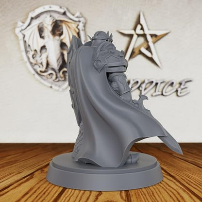 AUSPDICE Elf Paladin 28mm Unpainted Fantasy Miniature with Sword AS224 | Armored Elf Knight Figure with Sword and Shield for Dungeons and Dragons, TTRPGs, Fantasy Campaigns and Dungeon Masters