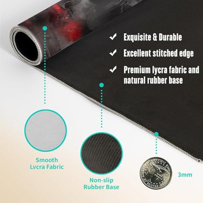 Extended Gaming Mouse Pad, Large Mouse Mat 3 mm Nature Rubber Base Mousepad with Stitched Edges, Non-Slip Desk Mat for Office Home Great Gift 31.5x11.8 Inch (Dark Canyon 4) - color: Dark Canyon 4