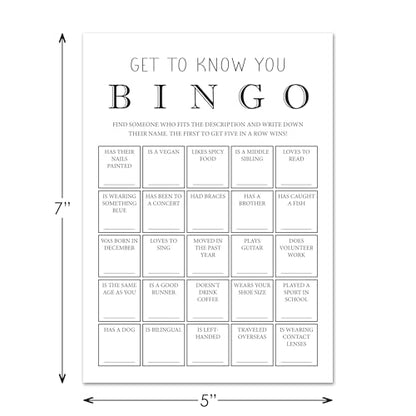 InvitationHouse Get to Know You Bingo Cards, Find Someone Icebreaker Game - Set of 30