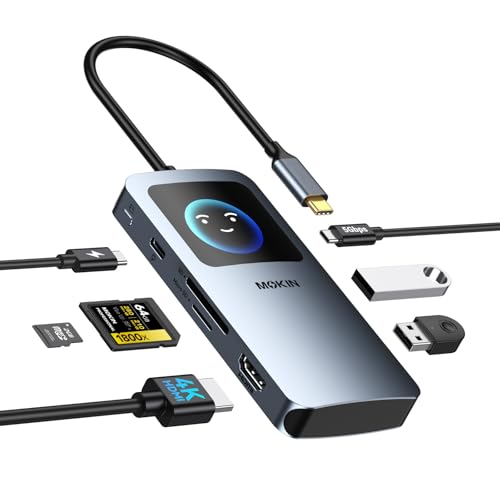 USB C Hub HDMI Adapter for MacBook Pro/Air, MOKiN 7 in 1 USB C Dongle with HDMI - color: brown
