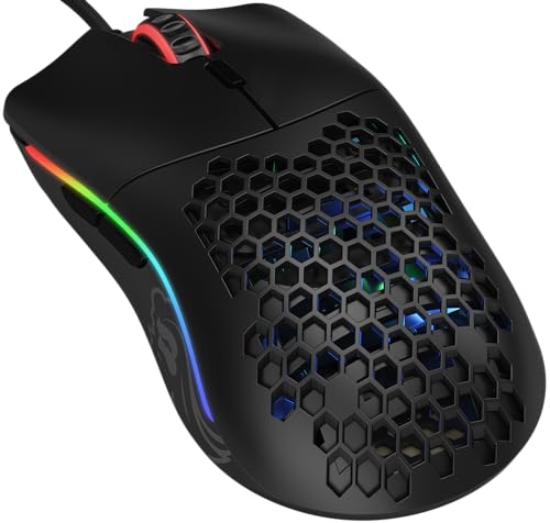 Glorious Model O Wired Gaming Mouse 67g Superlight Honeycomb Design, RGB, Pixart 3360 Sensor, Omron Switches, Ambidextrous - Matte Black - color: Matte Black, style: Model O (Ambidextrous)