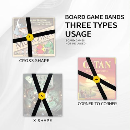 Board Game Box Elastic Bands - Keep Your Board Games, Tabletop Games, RPGs,Card Games & Other Boxes Closed and Protected with Antiskid Textured During Travel & Storage, Elastic Band Organizer(2pcs)